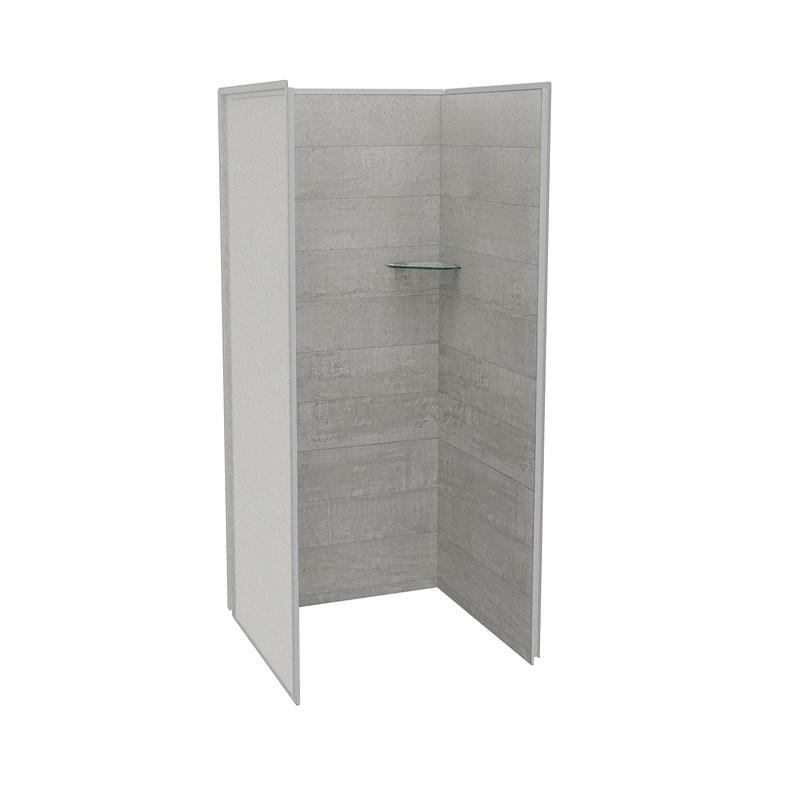 MAAX 107479-304-516 Utile 3636 Composite Direct-to-Stud Three-Piece Alcove Shower Wall Kit in Factory Rough Vapor