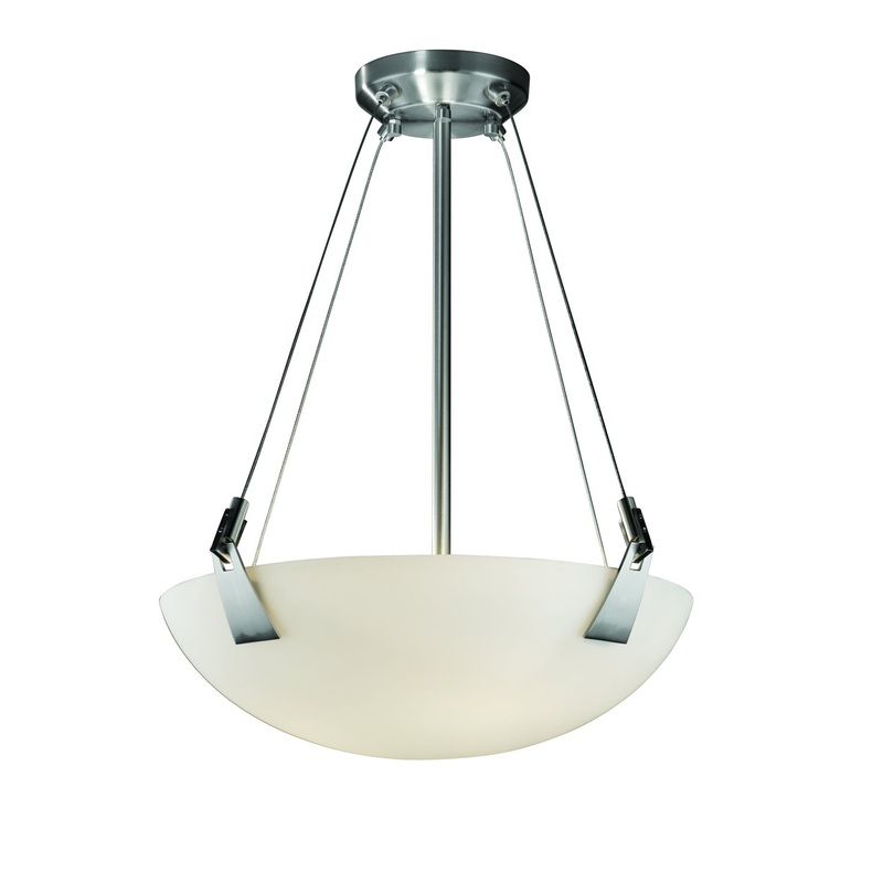 Pendant from the Fusion Collection in Brushed Nickel Finish by Justice Designs