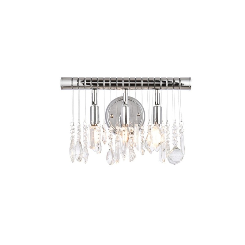 Three Light Wall Sconce from the Chorus Line Collection in Chrome Finish by Elegant Lighting