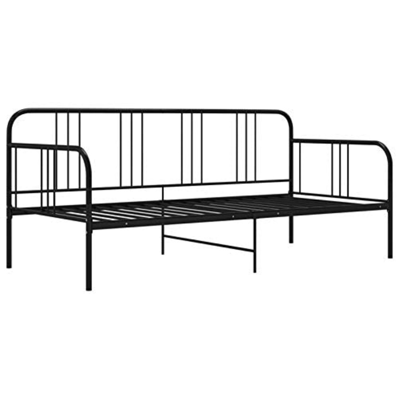 Tidyard Divano Letto Telaio in Metallo Divano Letto 2 Posti Divano Letto con Doghe Telaio Divano Letto in Metallo 90×200 cm Nero