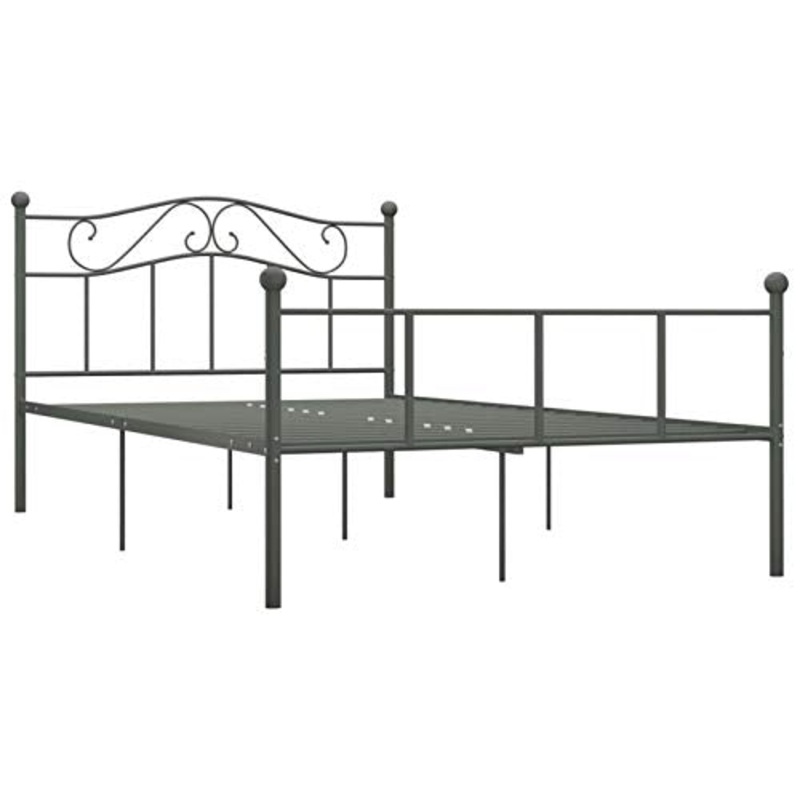 Tidyard Giroletto Grigio in Metallo 140×200 cm,Metallo,Forte e Robusto,Design Elegante,Confortevole