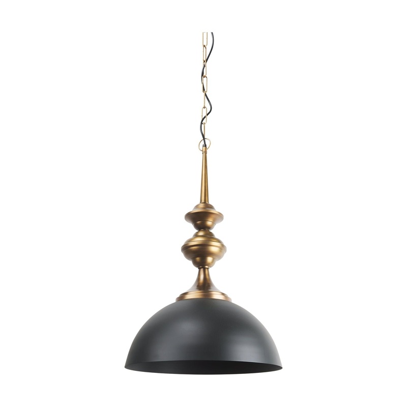 Willson Pendant Black Iron | Antique Brass
