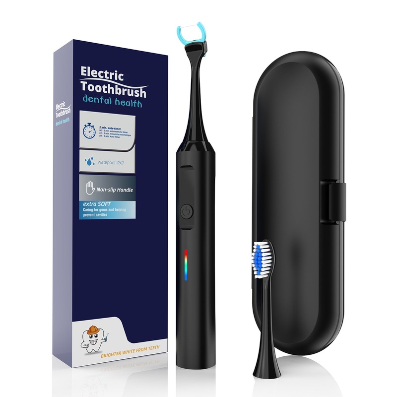 2-in-1 Sonic Electric Toothbrush & Power Flosser Kit – 3 Modes, 31000VPM, IPX7 Waterproof, with Travel Case(black)