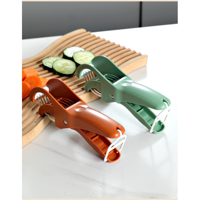 2 pcs (Orange+Green) 5-Blade Fruit & Vegetable Slicer for Crinkle Cuts – Kitchen Gadget