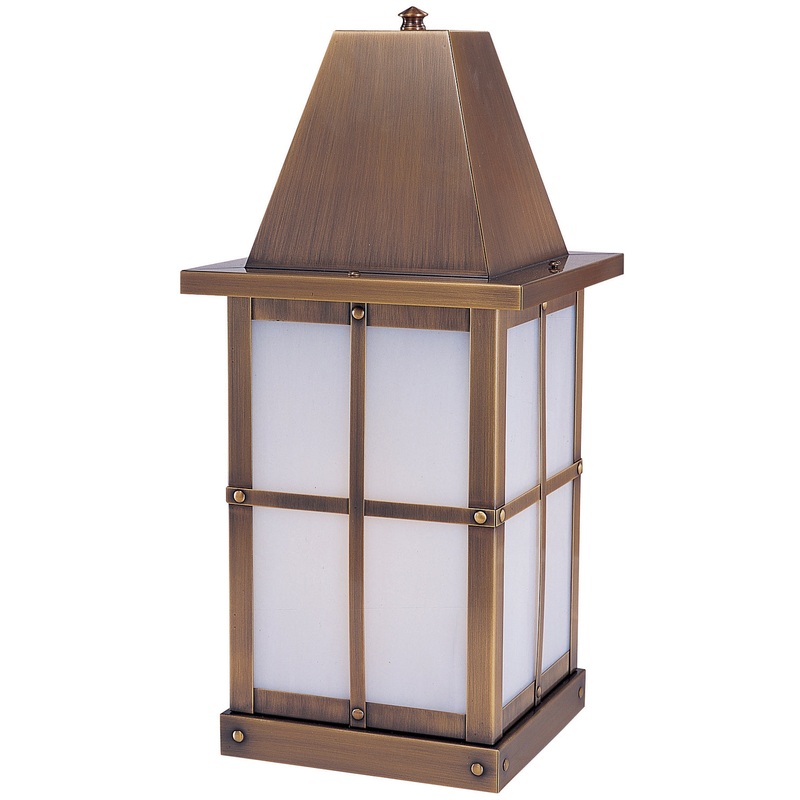 Arroyo HC-8WO-AB Hartford One Light Column Mount Antique Brass