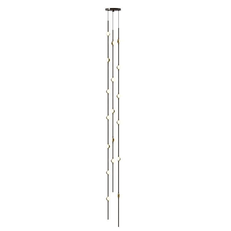 Constellation Andromeda Tall 6″ Round LED Pendant Espresso Black with White Optical Acrylic 3000K 10′ Adjustable Cord