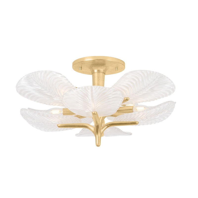 Corbett Lighting 486-29-VGL Kamal Eight Light Semi Flush Mount Vintage Gold Leaf