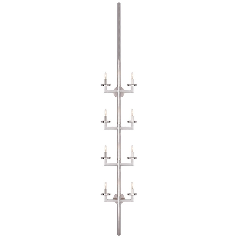 Eight Light Wall Sconce from the Liaison Collection in Polished Nickel Finish by Visual Comfort Signature