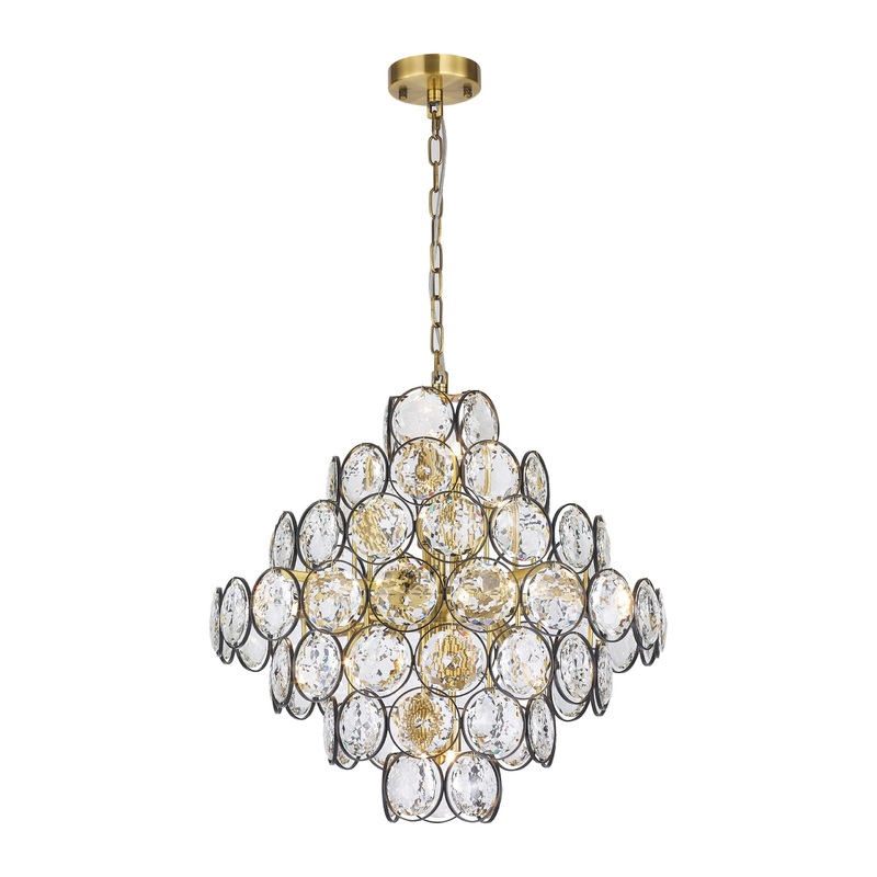 Ella 17-Light Chandelier Antique Brass & Black