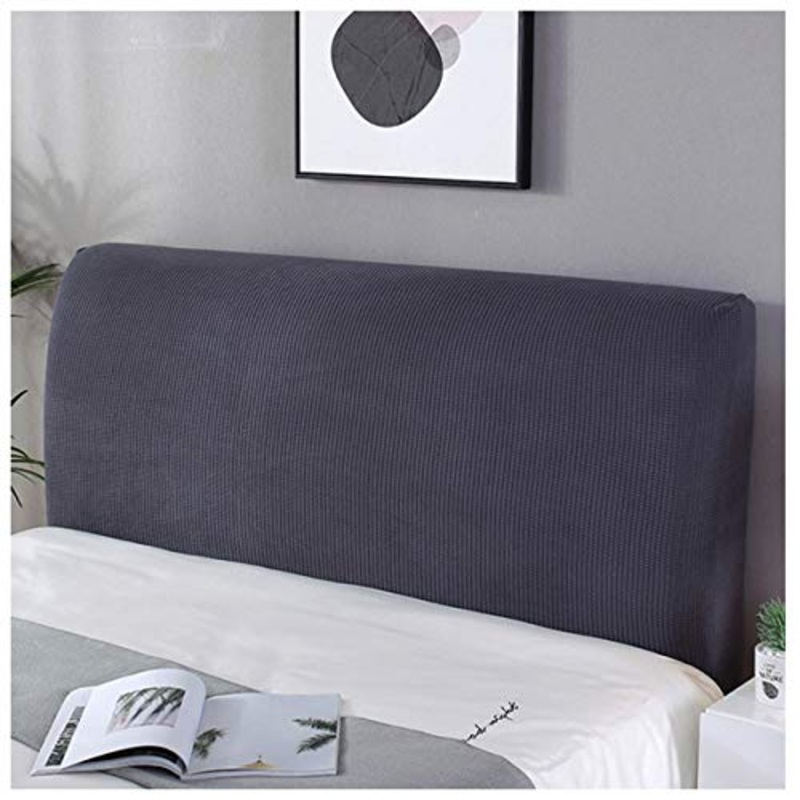 HDGZ all-Inclusive Coperchio Testata Letto Copri Testata Letto Matrimoniale Singolo Protezione Peluche Testata Addensare Elastico Anti-collisione Cuscino (Color : Gray, Size : 1.2m)