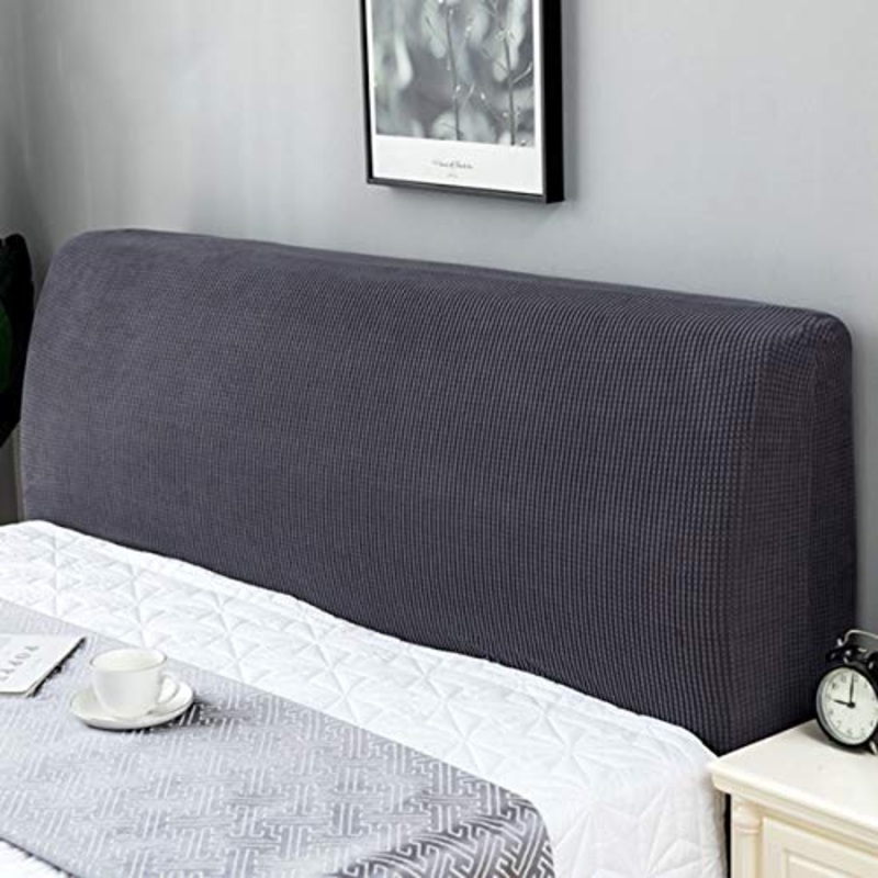 HDGZ Copritestata Letto Matrimoniale Imbottita Elastica Copritestata Letto Protezione Anti-Collision Copertura Testiera Letto Decorazione per Camera da Letto (Color : Gray, Size : 1.8m)