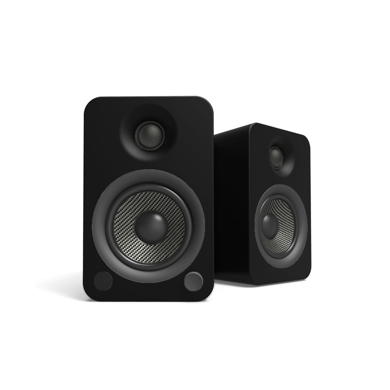 Kanto YU4 140W Powered Bookshelf Speakers with Bluetooth and Phono Preamp – Pair, Matte Black