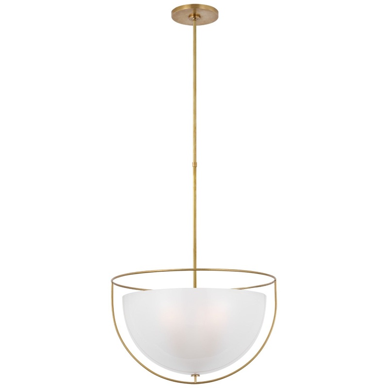 LED Pendant from the Odeon Collection in Hand-Rubbed Antique Brass Finish by Visual Comfort Signature