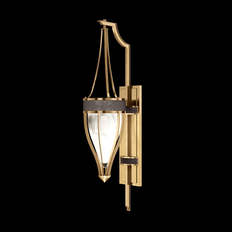 Mirage 32.5″H Sconce Gold Leaf/Brass/Pebble