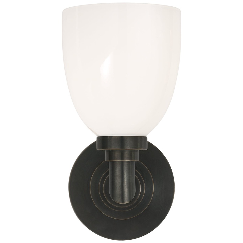 One Light Bath Sconce from the Wilton Collection in Bronze Finish by Visual Comfort Signature