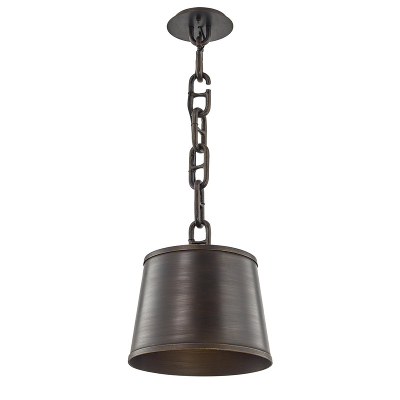 One Light Pendant from the Admirals Row Collection in Pompeii Bronze Finish by Troy Lighting