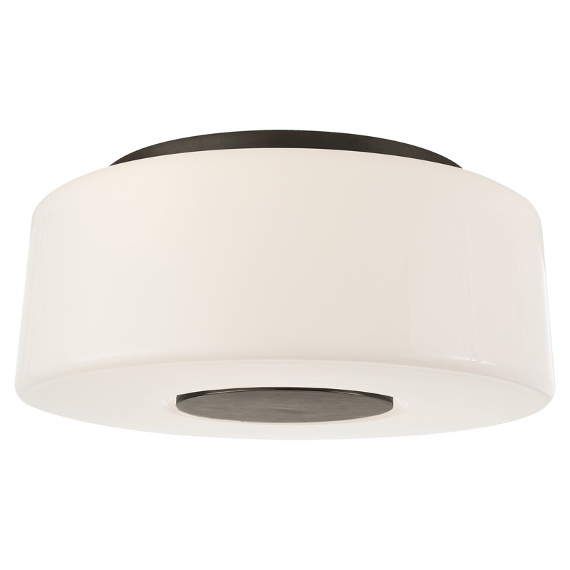 Three Light Flush Mount from the Acme Collection in Bronze Finish by Visual Comfort Signature