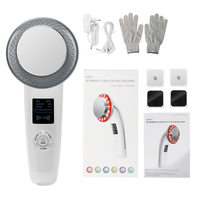 6-in-1 Ultrasonic Slimming & Beautifying RF Device – Body Sculpting & Skin Rejuvenation(white)