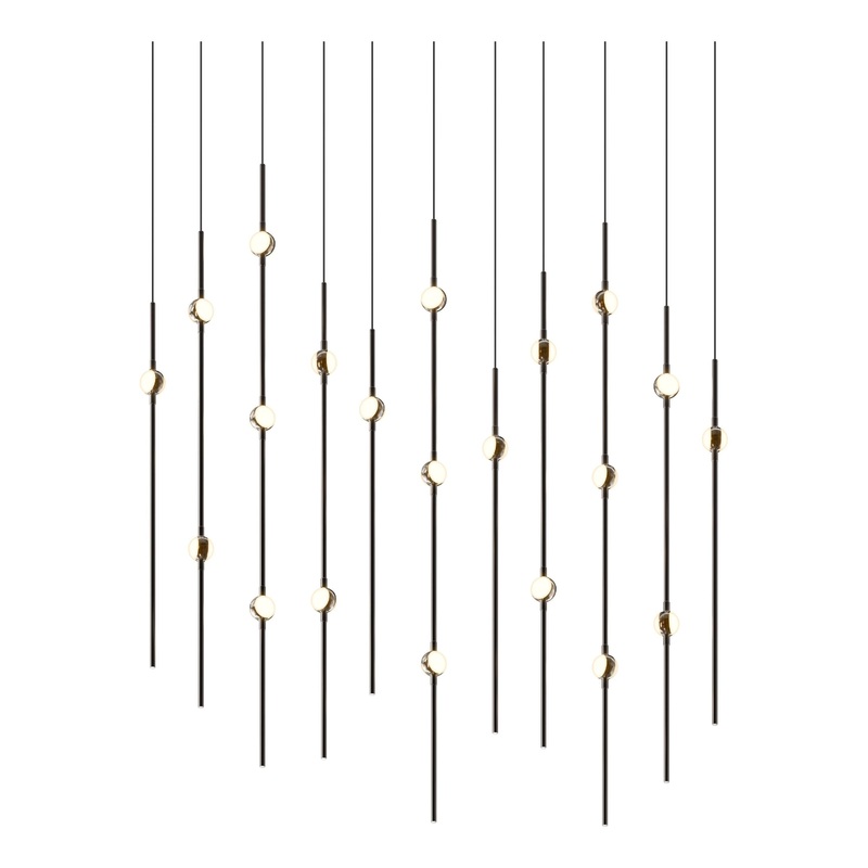 Aries 36″ Rectangle LED Pendant Espresso Black with White Optical Acrylic 3000K 10′ Adjustable Cord