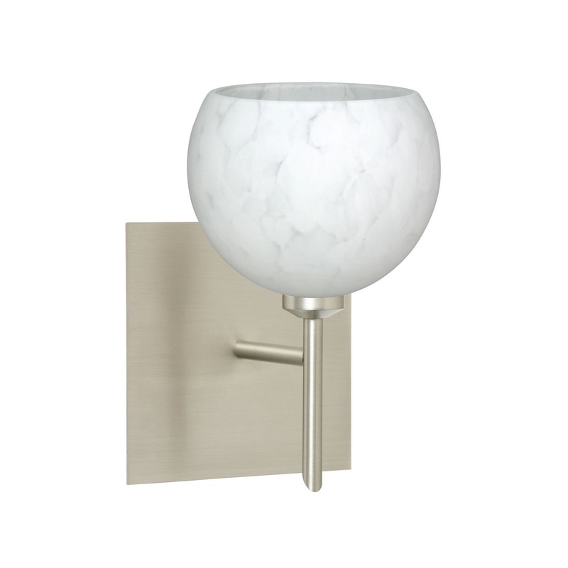 Besa 1SW-565819-SN-SQ Palla One Light Wall Sconce Satin Nickel