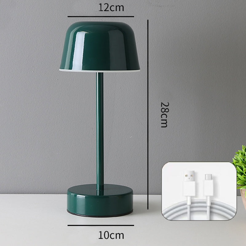 Dark Green Modern Minimalist LED Table Lamp – Rechargeable Touch Control Desk Light