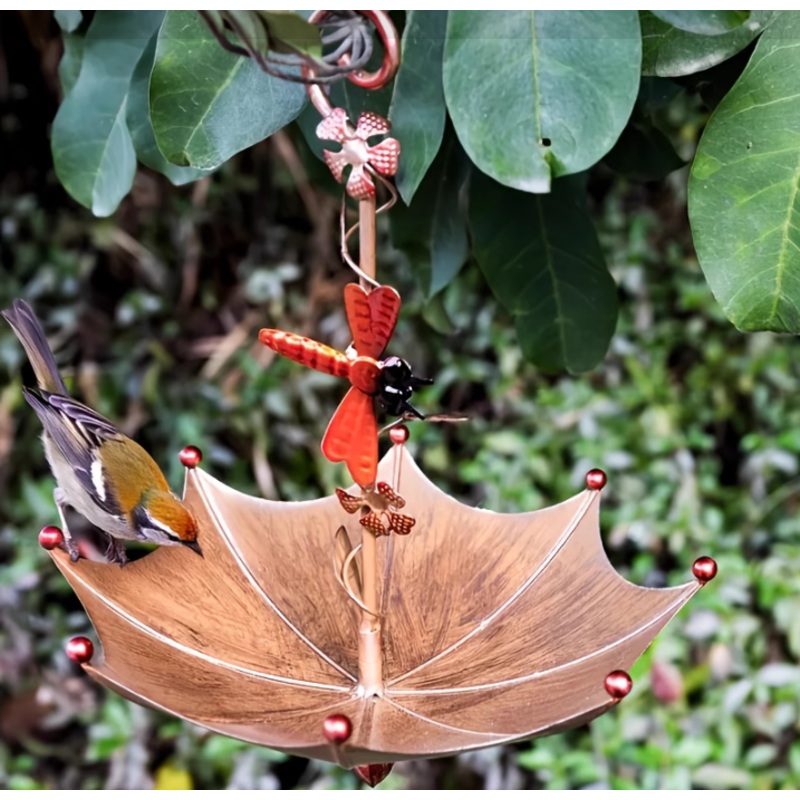 Dragonflies Charming Hanging Umbrella Bird Feeder – Decorative Outdoor Garden Accent