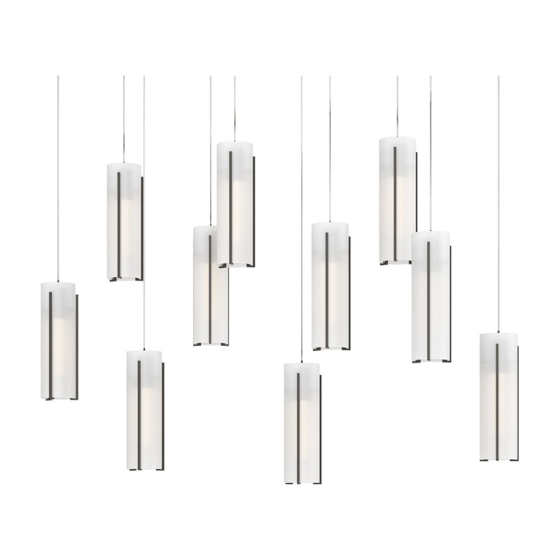 Exos Glass 10-Light Pendant Dark Smoke Opal Glass (GG)