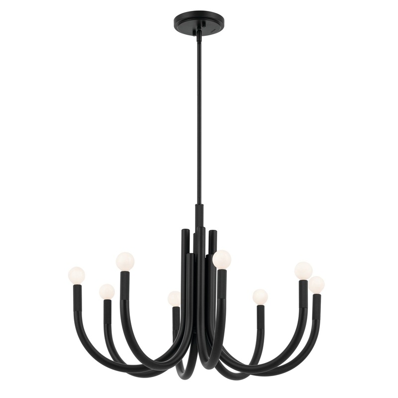 Kichler 52550BK Eight Light Chandelier, Black