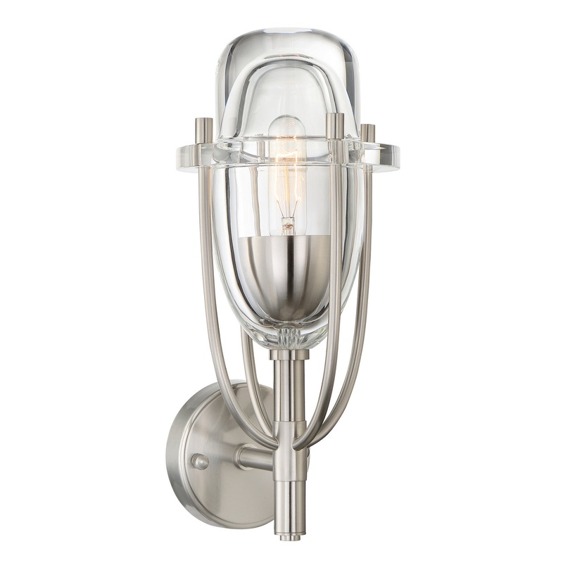 LED Wall Sconce from the Kaner Collection in Satin Nickel Finish by Stone Lighting