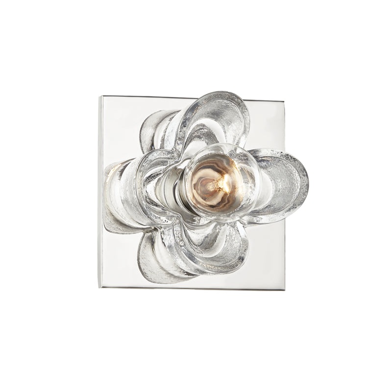 One Light Bath Bracket from the Shea Collection in Polished Nickel Finish by Mitzi