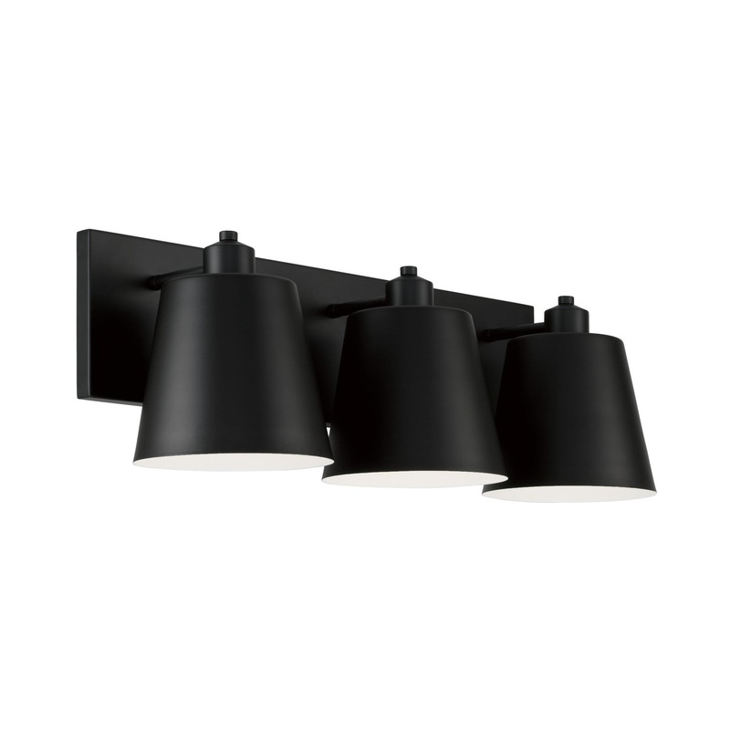Three Light Vanity from the Alden Collection in Matte Black Finish by Capital Lighting
