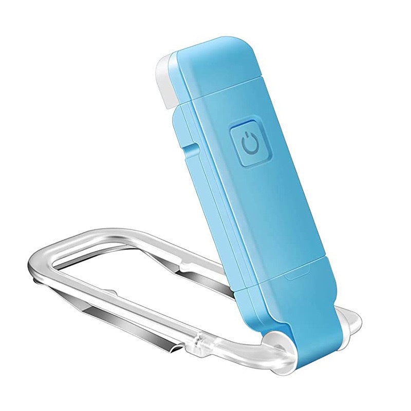 2 Pcs Blue USB Rechargeable Clip-on LED Book Light – 3 Color Modes & Dimmable Brightness for Eye-Caring Reading