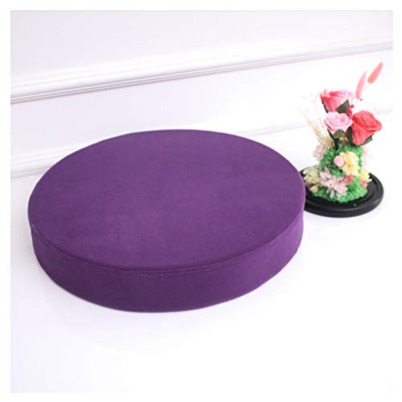 Bangdezid – Cuscino rotondo per divano, cuscino rotondo da pavimento, per interni ed esterni, 5 cm di spessore, multicolore, viola, 50 x 5 cm
