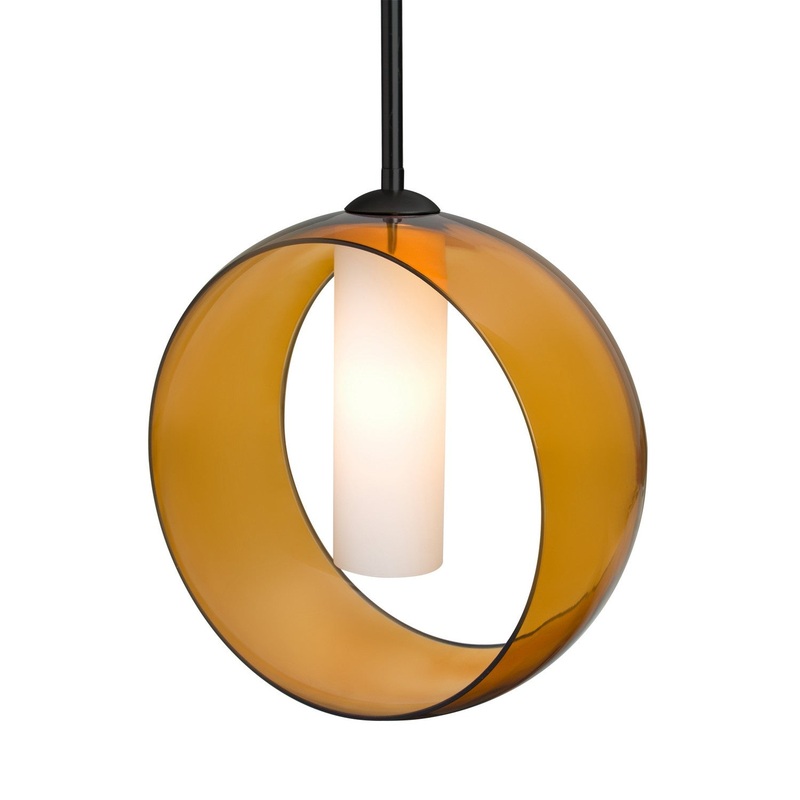 Besa 1TT-PLATOAM-BK Besa Plato Stem Pendant One Light Pendant Black