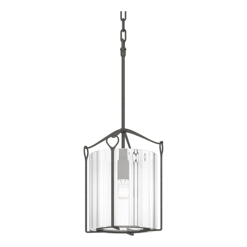 Bow Tall Mini Pendant Natural Iron Clear Glass (ZM)