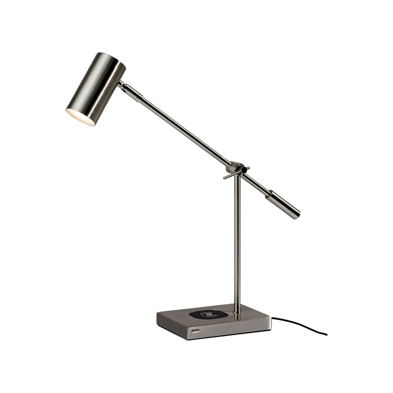 Collette AdessoCharge LED Desk Lamp Brushed Steel