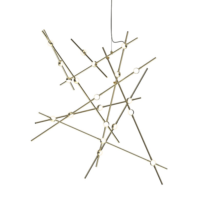 Constellation Aquila Major Satin Brass with White Optical Acrylic 3000K 10′ Adjustable Cord/Cable