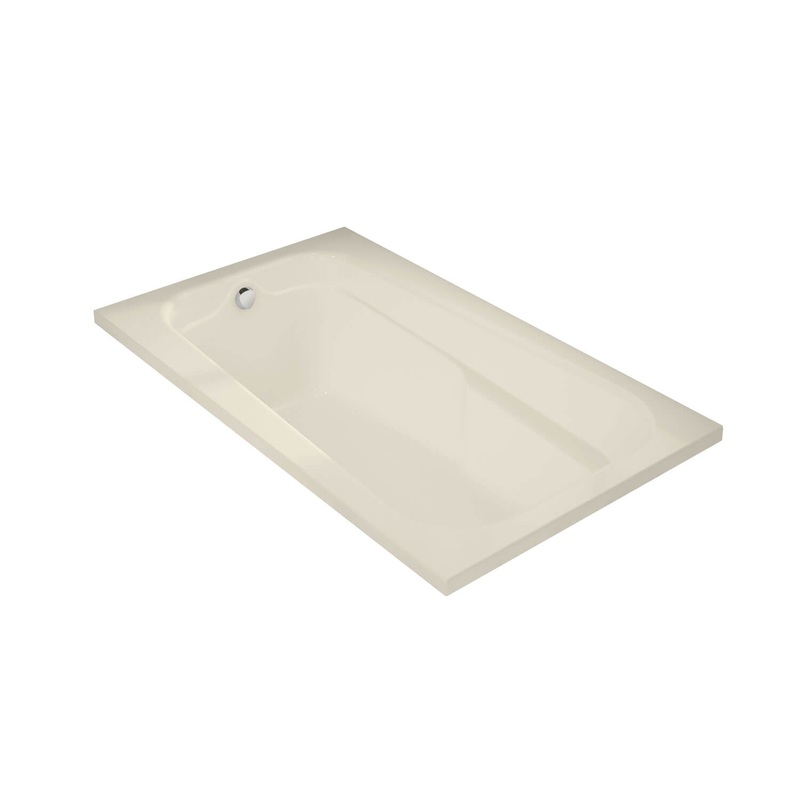 MAAX 100103-097-004 Tempest 60 x 36 Acrylic Alcove End Drain Combined Whirlpool & Aeroeffect Bathtub in Bone