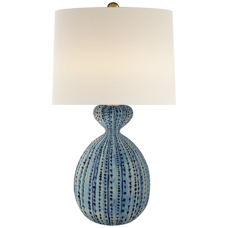 One Light Table Lamp from the Gannet Table Collection in Pebbled Aquamarine Finish by Visual Comfort Signature