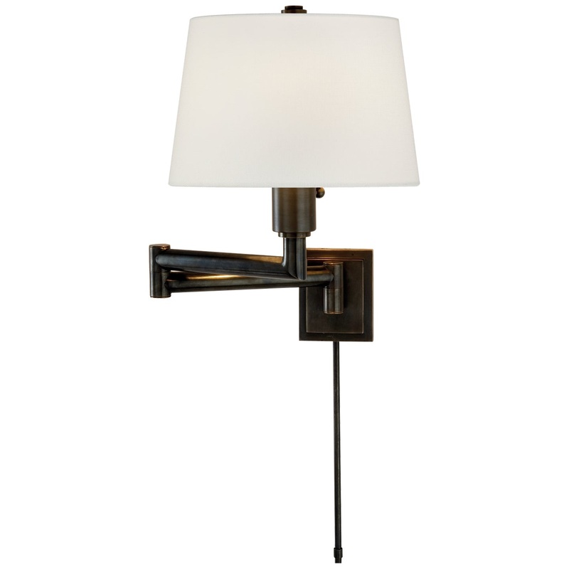 One Light Wall Sconce from the Chunky Swing Arm Collection in Bronze Finish by Visual Comfort Signature