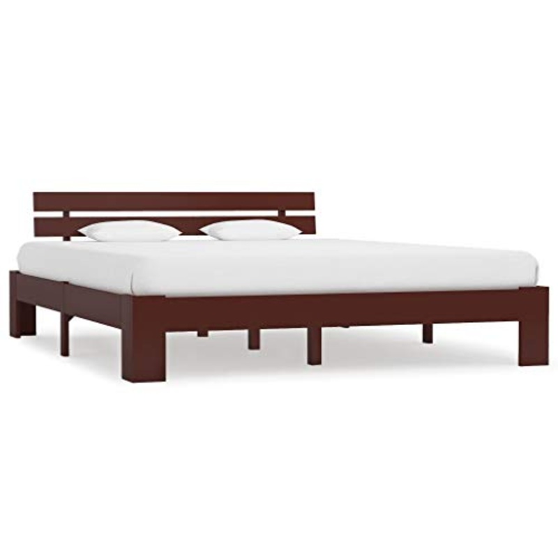 SKM Giroletto Marrone Scuro in Legno Massello di Pino 160×200 cm (27.8kg)