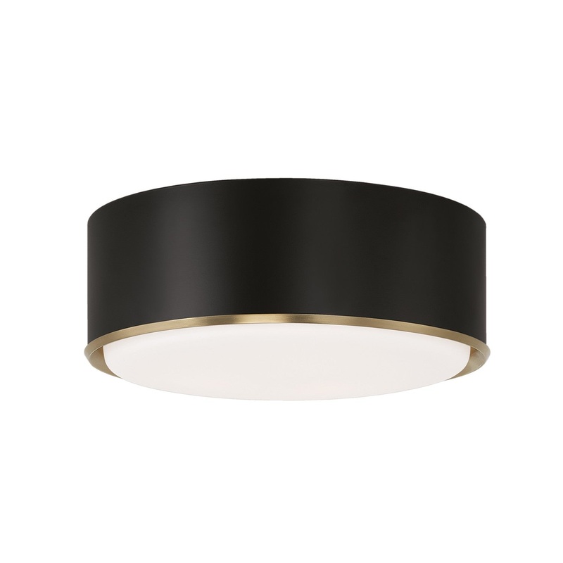 Three Light Flush Mount from the Carlton Collection in Matte Brass and Black Finish by Capital Lighting