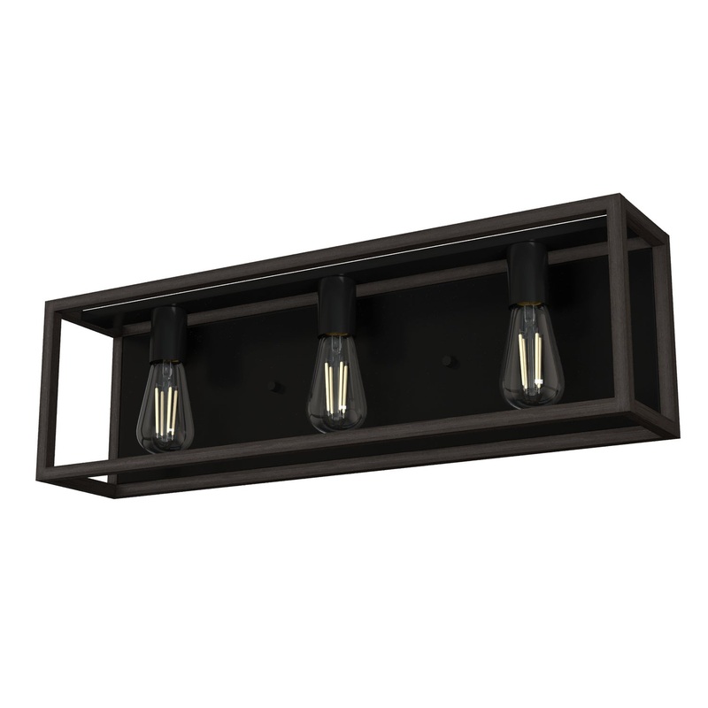 Three Light Vanity from the Squire Manor Collection in Matte Black Finish by Hunter