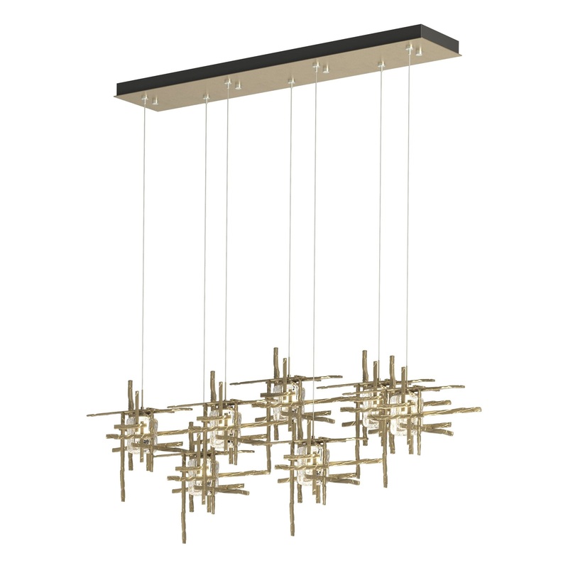 Tura 7-Light Seeded Glass Pendant Soft Gold