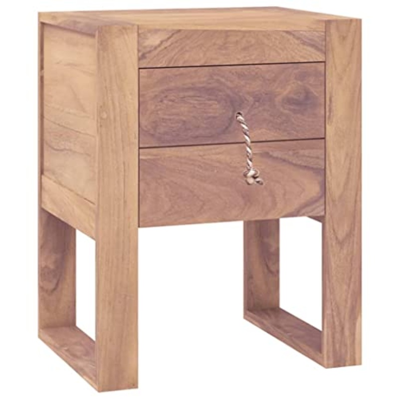 vidaXL Comodino 40x30x50 cm in Legno Massello di Teak