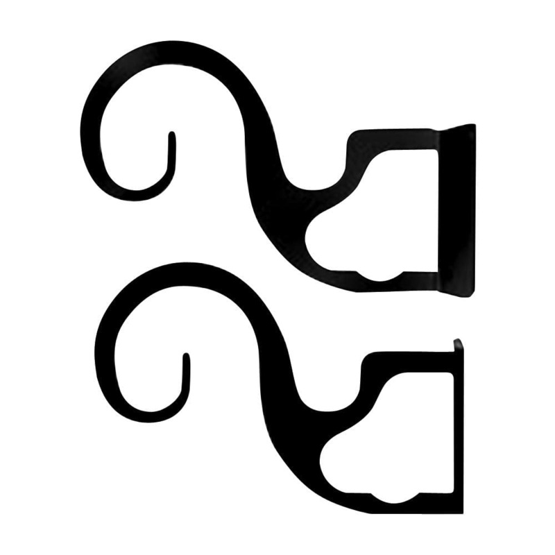 Village Wrought Iron CUR-BRAC-DT-34 Curtain Brackets For Two or Three 3/4 Inch Rods (pair)