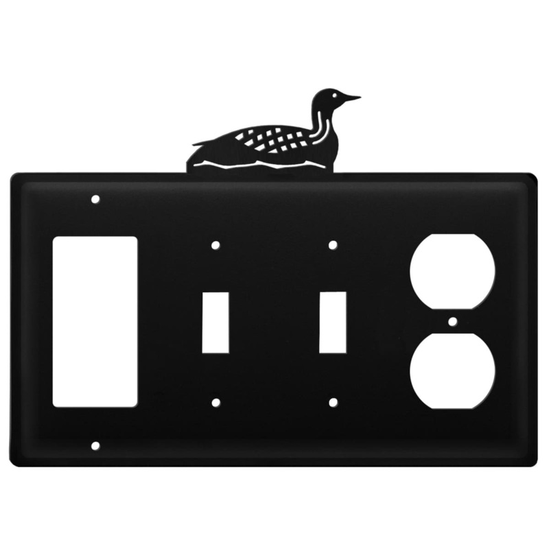 Village Wrought Iron EGSSO-116 Quad Loon Single GFI Double Switch and Single Outlet Cover CUSTOM Product