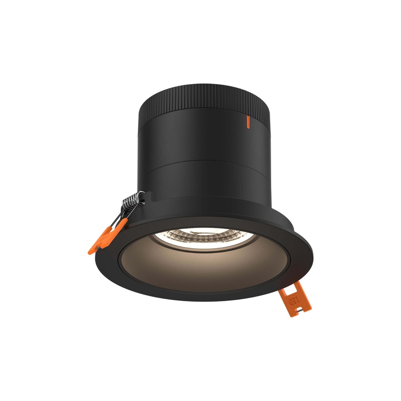 4″ Modular Downlight Black with Black Trim 60 Degrees Regressed