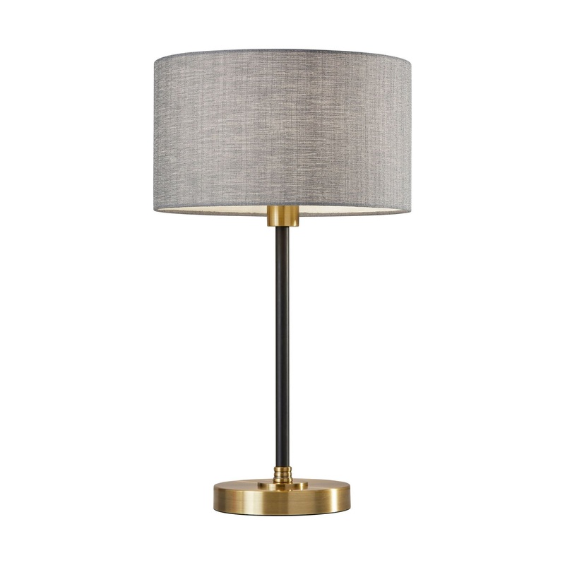 Bergen Table Lamp Black & Antique Brass