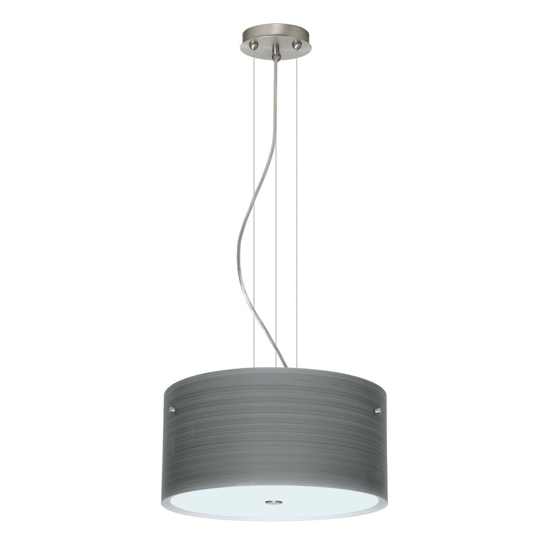 Besa 1KV-4008TN-LED-SN Tamburo Three Light Pendant Satin Nickel (Discontinued)